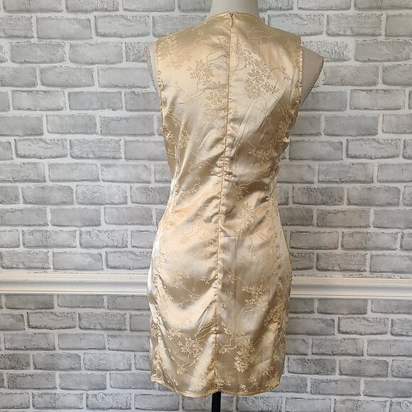 Lioness Satin Sleeveless Dress Bodycon Retro Vintage Style Old Hollywood Glam M - Picture 3 of 10